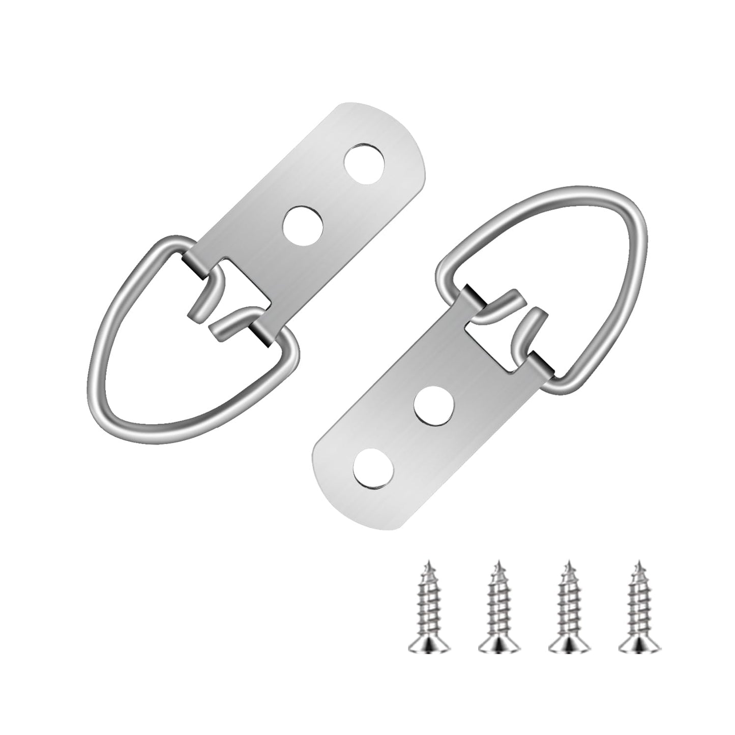 Quevaeco 50PCS D Ring Picture Hangers with Screws, 2-Hole Heavy Duty D Rings Frame Hooks for Picture Hanging, Photo Frames, Canvas, Mirrors, Artwork, and Decor Supplies