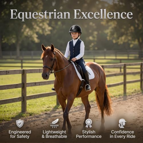 Kids Equestrian Helmet Ventilated Adjustable 53-58cm Safety Certified