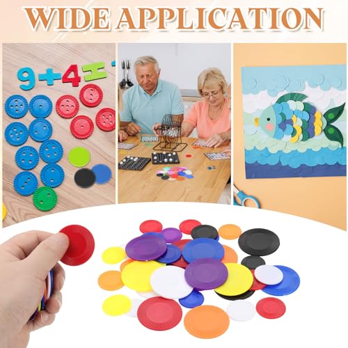 Plastic Poker Chips - 64 Pcs Mini Bingo Chips, 1 Inch, Purple