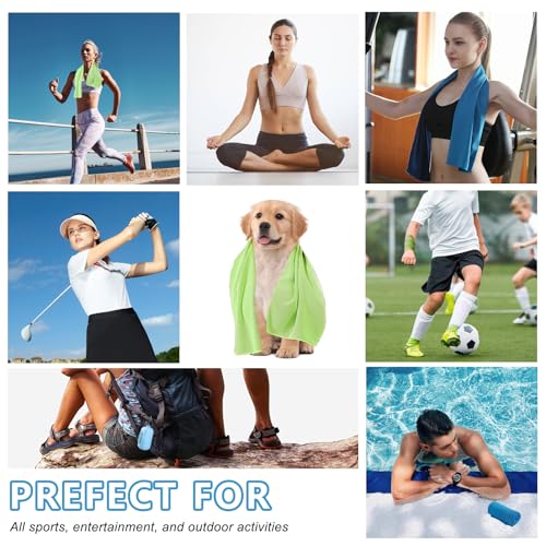 Aenfaiy 4-Pack Cooling Towels 40x12 in – Silicone Case, Carabiner & 4 Colors