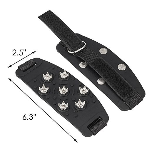 7-Point Traction Cleats for Shoes - Adjustable Anti-Skid Grips - Black