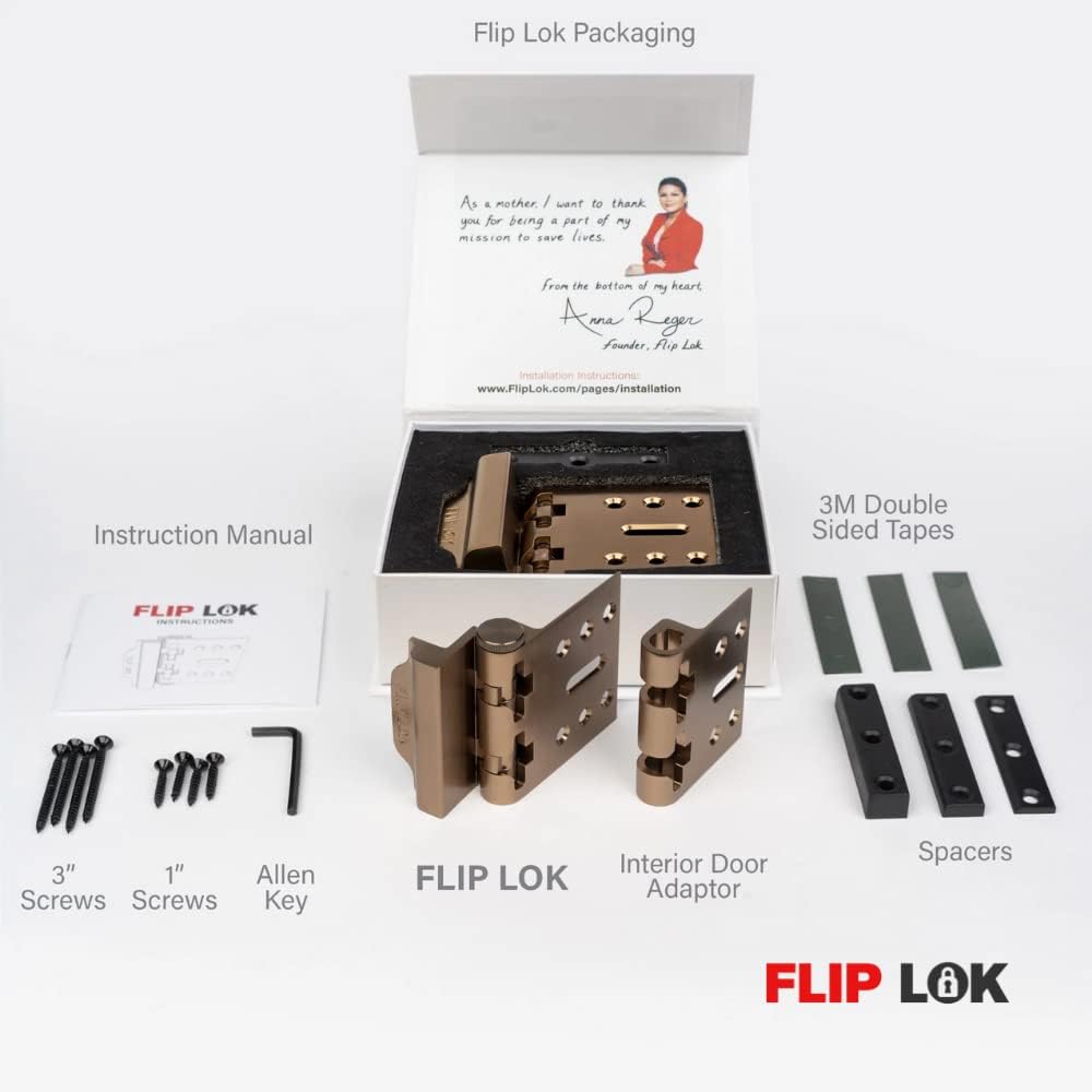 FlipLok Keyless High Security Door Lock - 10X Stronger Than Deadbolt, Silver