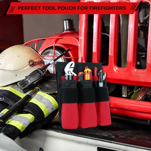 MELOTOUGH 7-Pocket Firefighter Tool Pouch with Carry Handle and Flap, Fits in Bunker Gear Pocket, Tool Organizer