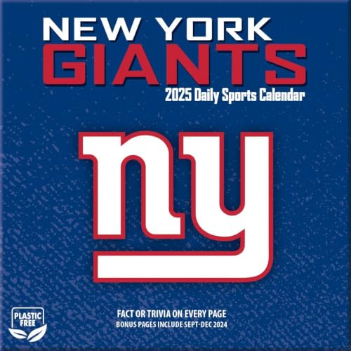 New York Giants 2025 Daily Box Calendar with Trivia