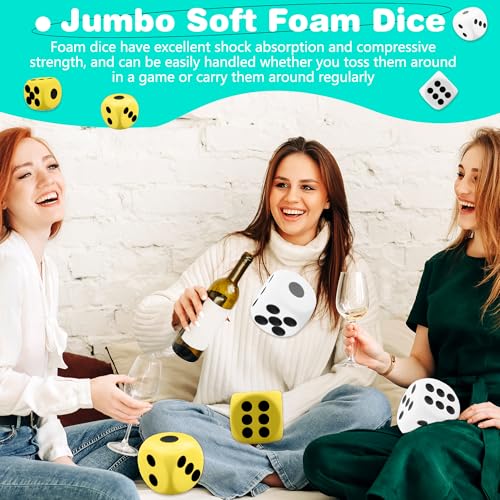 Giant Foam Dice Set 6 Inches Color Set of 6 - Educational, Party & Family Game Toy