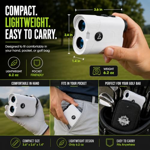 Angora Brands Golf Rangefinder with Slope, 1200-Yard Distance, Laser, Magnet
