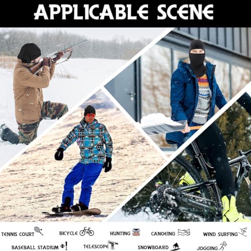 Ski Mask Balaclava - Sun Protection Face Mask for Motorcycle Riding - Large Black & White