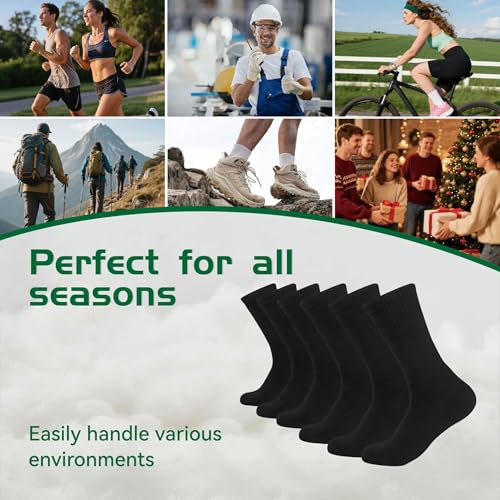 Men's Cushioned Crew Socks - Arch Support, 1 Pair