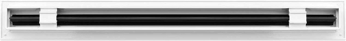 24” White Linear Slot Diffuser - Modern AC Vent Cover for Ceiling, Walls & Floors