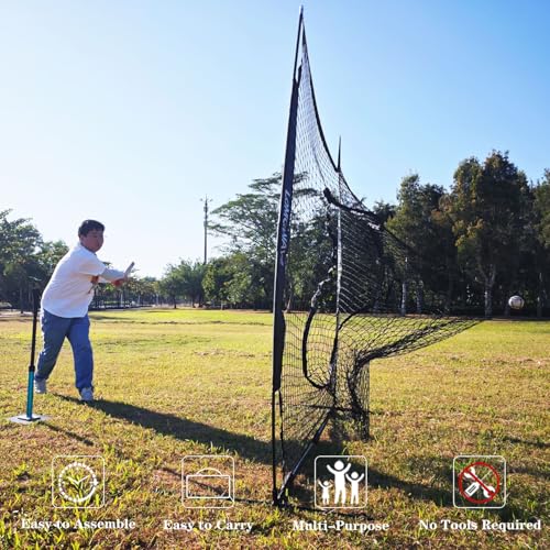 7x7FT Portable Baseball & Softball Practice Net - Black