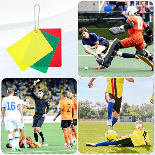 Soccer Referee Penalty Card Set - Red, Yellow & Green - 6 Pieces
