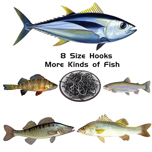 Anmuka 800pcs Fishing Hooks Set - Saltwater & Freshwater, Multiple Sizes