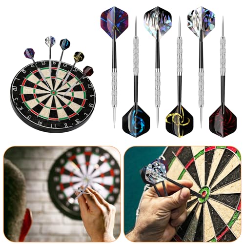Accmor Black Symbols Metal Darts Set 18 Pack – Professional Steel Tip Darts for Dartboard