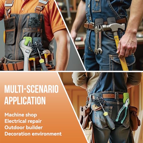 Magnetic Tool Holder | Strong Magnet Clip-On Belt Holster for Wrench, Pliers, Screw Driver, Hammer, Screws, Nails, Sockets, Trowel, Drill Bit, or Any Magnetic Tool and Hardware Holder