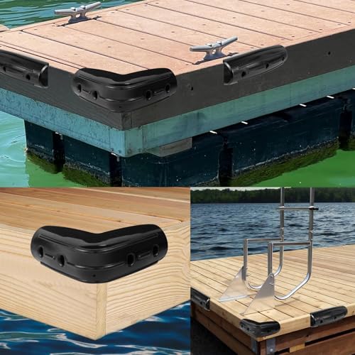 JYINCPED 10x10 Inch Dock Corner Bumpers - 2 Pack Black Marine Fender Guard