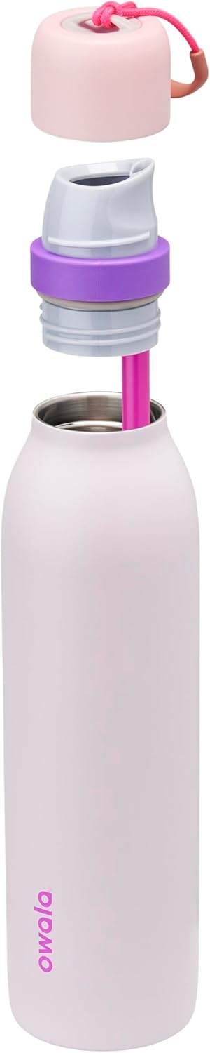 Owala FreeSip Twist Insulated Stainless Steel Water Bottle - BPA-Free, 24 oz, Pink/Purple for Sports & Travel