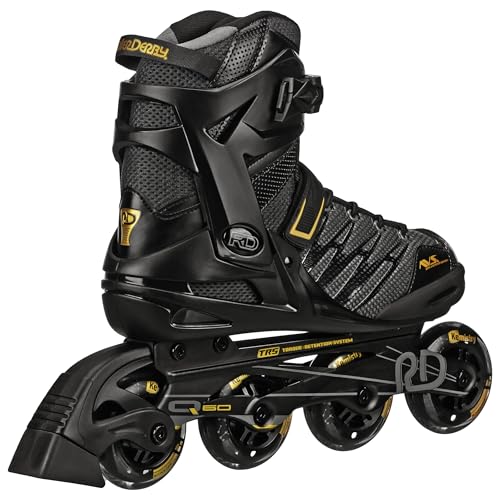 Roller Derby AERIO Q-60 Men's Inline Skates, Black/Gold, Size 12
