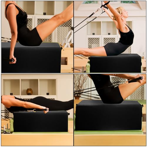 Pilates Sitting Box with Leather Cover & Foam Padding - 23.6x15.7x9.8