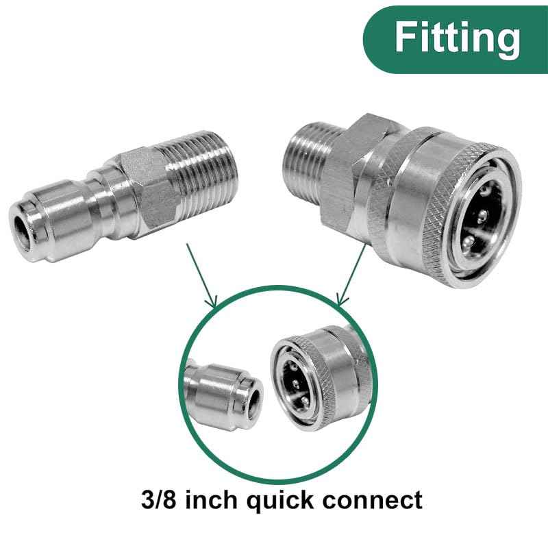 3/8 quick connect fittings,Pressure washer quick connect kit,Quick connect hose fittings,Female and Male Thread,8 Pieces