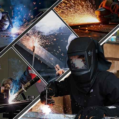 Welding Helmet Extended Cover and Bib Set £¬Split Wrap-Around Design with Press Fit Seal for Full Neck and Head Protection, Welder Hood Accessories