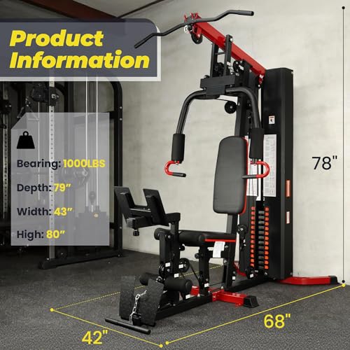 All-in-One Home Gym System with 160 lbs Weight Stack - Full Body Workout Machine
