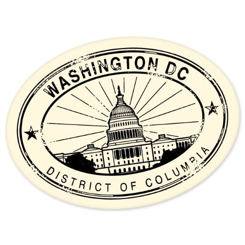 Washington DC Travel Vinyl Car Bumper Window Sticker - 3" x 2"