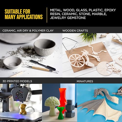 Dura-Gold Sanding Sticks and Polishing Sticks for Plastic Models, Pack of 20-2 Each of 10 Grits, Coarse 80 to Ultra-Fine 7000 Grit, Water Drop Style - Sand Wood Metal Auto Detailing, Hobby Sandpaper