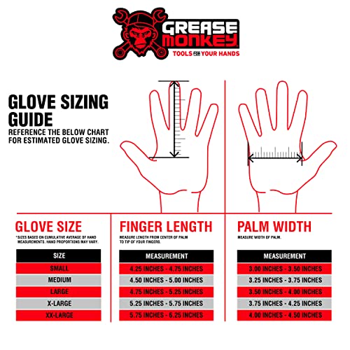 GREASE MONKEY 22107-23 Pro Fingerless All Purpose Work Gloves & Workout Gloves, 3 Pack, Large
