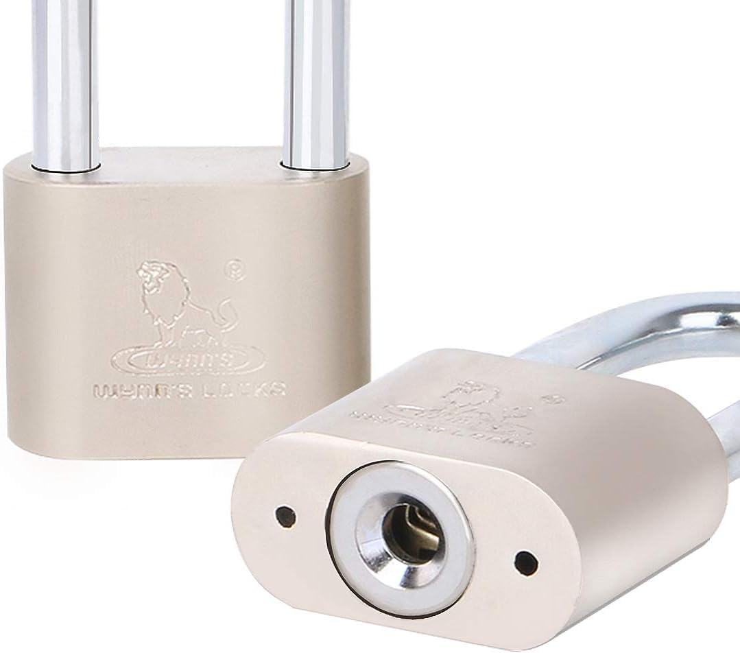 Locks with Keys 4 Pack, Katfort 1-9/16-inch(40mm) Padlock, Long Shackle Padlock with Multiple Keys for Indoor Outdoor