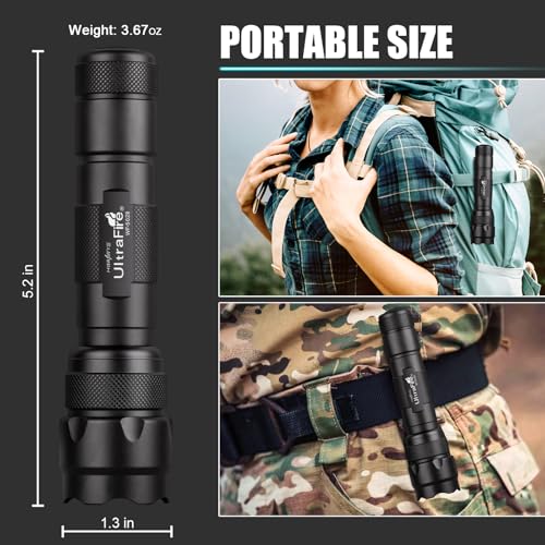 ULTRAFIRE WF-502B Single Mode Flashlight with Holster,1000 Lumen Tactical Flashlight with Duty Belt Holster,Bright Law Enforcement - Police Flashlight(Battery not Included)