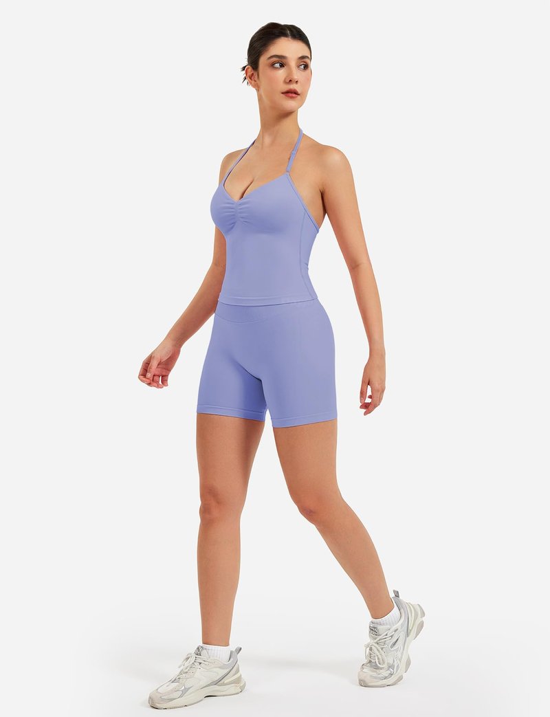 VOYJOY Impact Longline Strappy Top Workout Tank Tops for Women Impact Gym Sports Bra Camis