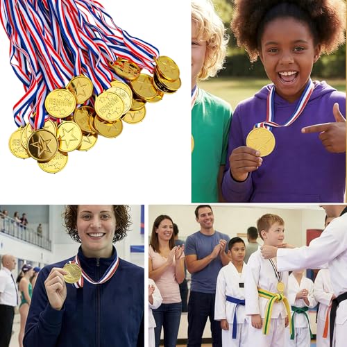 30-Pack Gold Medals for Kids - Plastic Winner Awards