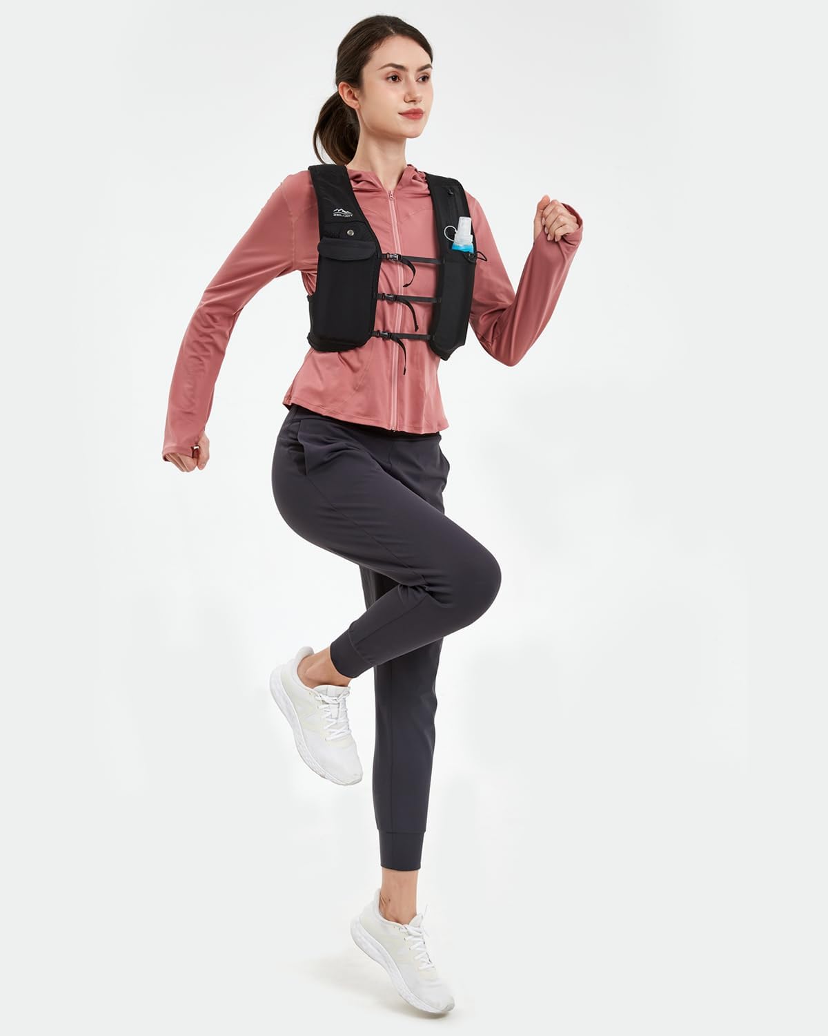 Skiennix Running Vest - Adjustable Hydration Backpack with 500ml Flask & Phone Holder | Lightweight & Reflective