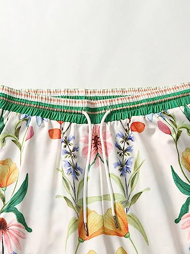 VIPWOLF Men's Summer Vacation Cruise Outfits 2-Piece Hawaiian Shorts Set, XL Apricot