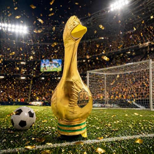 Championship Trophy Goose Costume - 23"-26" Golden World Cup Lawn Decor (Variation: Championship Trophy)