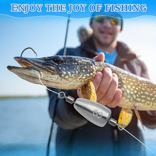 15Pcs 1/8oz Inline Fishing Weights with Swivel for Trolling