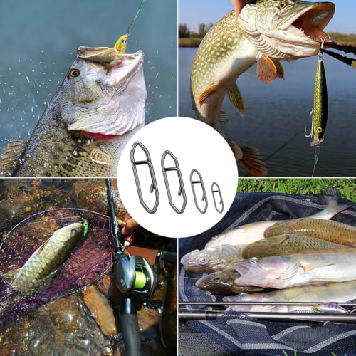 200 Pcs Fishing Speed Clips - High Strength Stainless Steel - Black