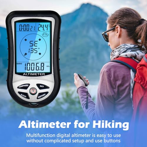 8 in 1 Digital Compass Altimeter & Barometer for Hiking