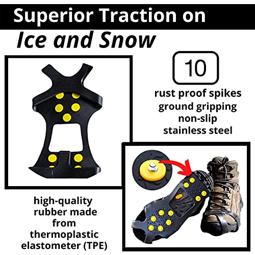 Ice Snow Traction Cleats - X-Large Lightweight Crampon Grippers