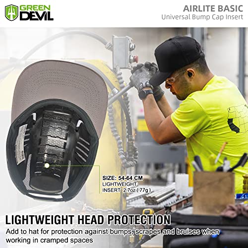 GREEN DEVIL Universal Bump Cap Insert for Baseball Caps Vented Lightweight Safety Bump Hat Insert for Men Women 3 Pack