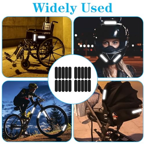 10PCS Black Reflective Tape - Motorcycle Helmet Safety Decals