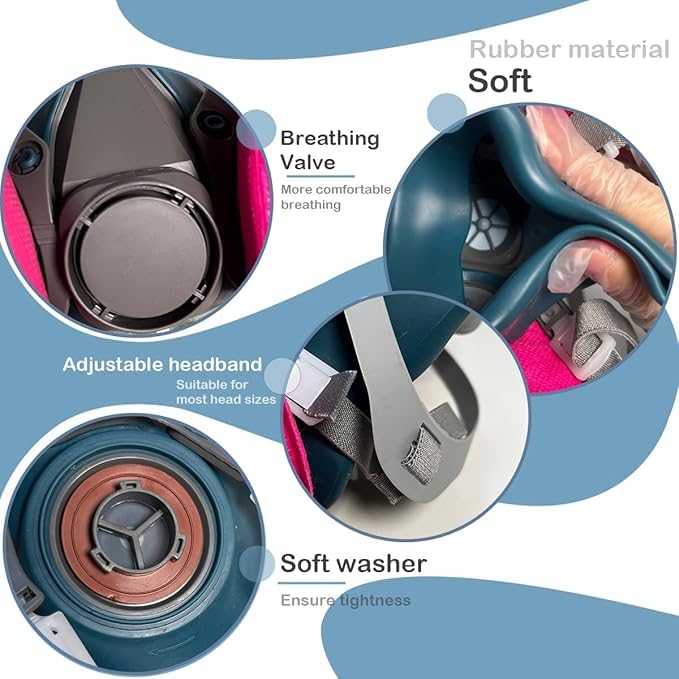 Amonanak Respirator Mask with 2097 Filters, Paint Mask Reusable Welding Face Respirator Mask 2 pack