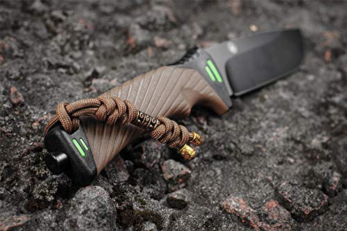 Skull Bead Paracord Knife Lanyard – 5.7" Tactical Fob Cord - Coyote/Zeus