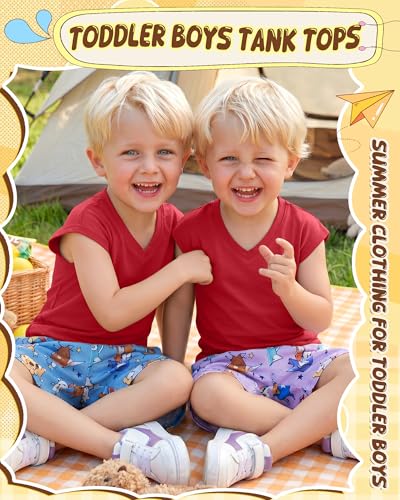Toddler Boys' Cotton Athletic Tank Top - Red, 5T