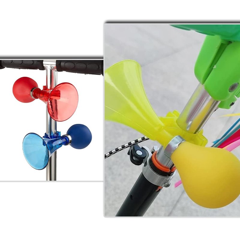 3 Pcs Bike Horn Kids Air Horn Clown Horn Hand Held Plastic Scooter Bicycle Bell for Cart Kids Boys Girls