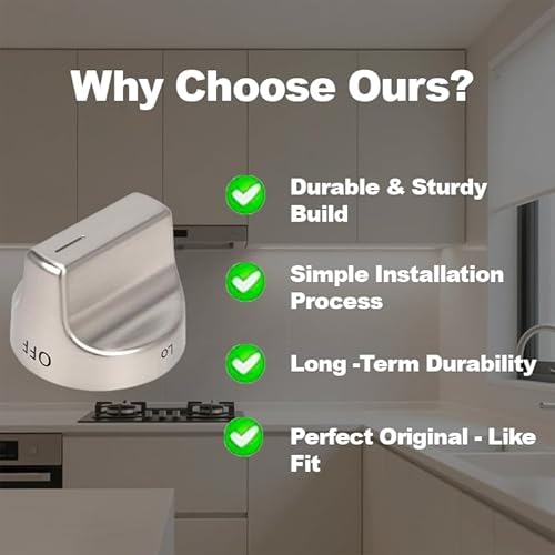 W11239985 Gas Stove Knobs 5PCS, Replaces W11032553 W10850015 W11366438, Compatible with Whirlpool WFG550S0HZ0 WFG550S0LV1 WFG525S0HV1 WFG535S0JV0 WFG550S0HV0 WFG525S0JZ0