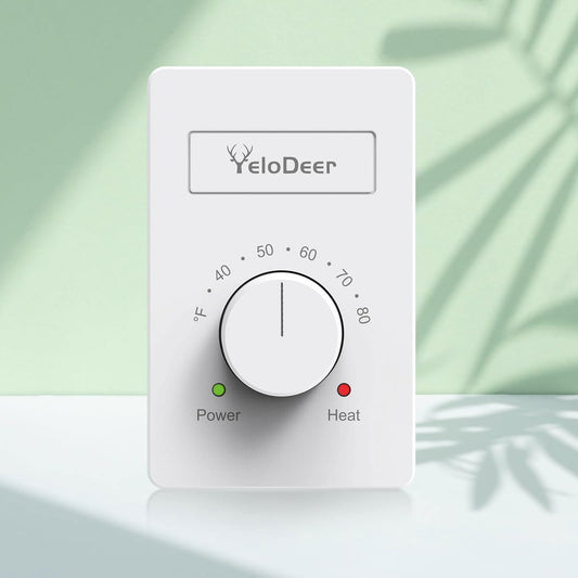 YeloDeer Dual Voltage (110V-265V) 4-Wire Manual Electric Baseboard Heater Thermostat for Home