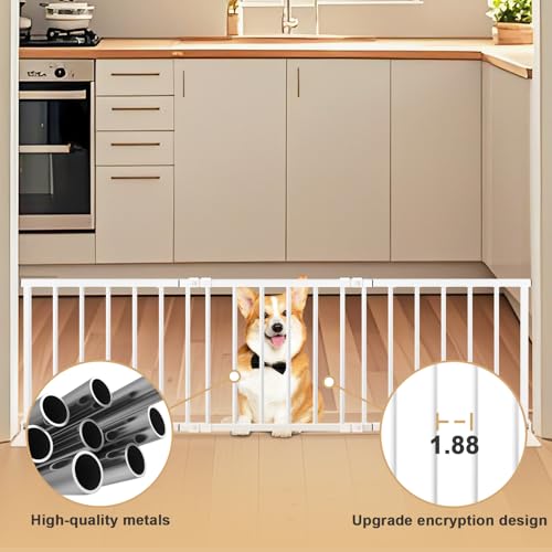 Freestanding Short Dog Gate, 13" Tall Small Pet Gate Easily Step Over, 16"- 44'' Width Expandable Metal Small Puppy Gatefor Stairs, Doorways, Kitchen,House Indoor/Outdoor Use-No Drill Pressure Mount