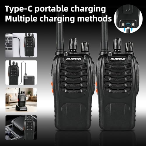 Baofeng 2-Pack Long-Range Rechargeable Walkie Talkies, 16 Channels, VOX, Includes Battery & Charger