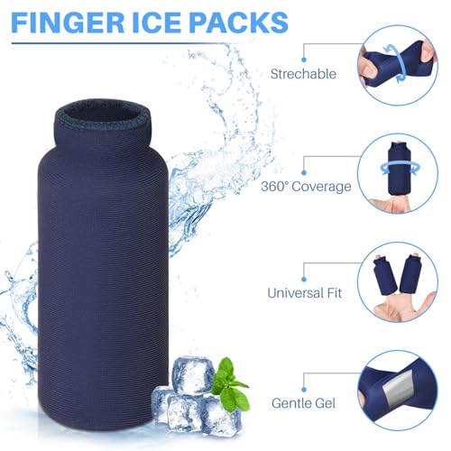 Sopito Finger Splint Ice Pack (2x) - Mallet/Index/Middle Finger Brace with 3-Strap Support